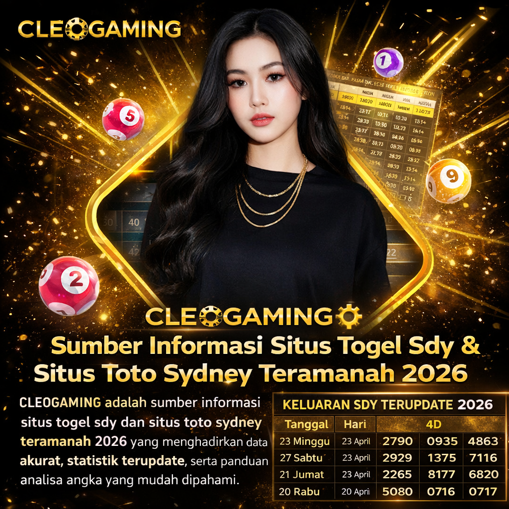 CLEOGAMING adalah sumber informasi situs togel sdy dan situs toto sydney teramanah 2026 yang menghadirkan data akurat, statistik terupdate, serta panduan analisa angka yang mudah dipahami.